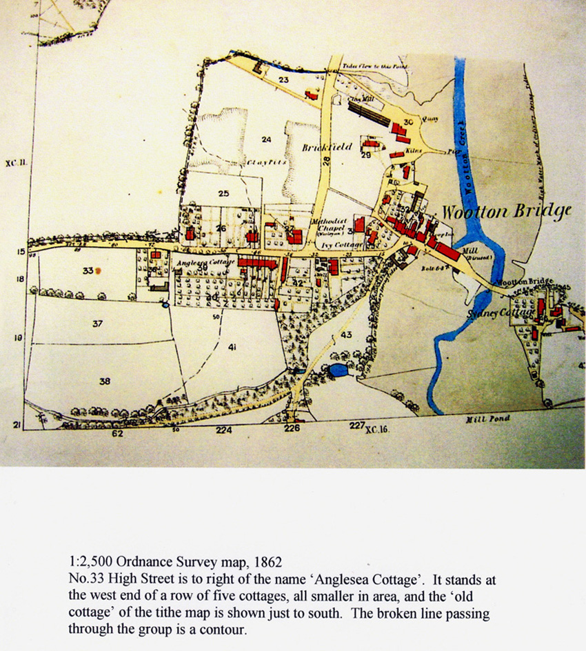Ordnance survey map of Wootton 1862