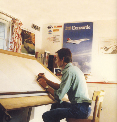 Picture of John designing in the kitchen