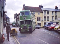 Picture of No.1A bus (Ryde-Cowes). Entering Pyle St. from St. Thomas Sq. circa 1981