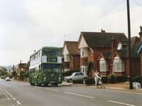 Picture of Approaching Stag Lane before the traffic lights. July 1986
