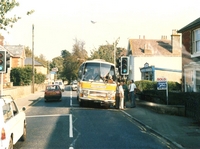 Picture of Binstead note the butchers shop and petrol station October 1986, it did not stop in time.