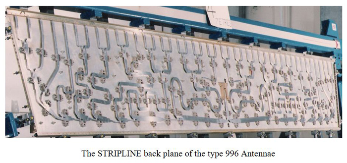 Picture of The STRIPLINE back plane of the type 996 Antennae