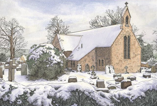 Drawing of St Edmunds Church 2001 by Elizabeth Tucker