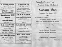 Picture of School Summer Fair programme signed 1971