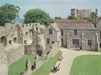 Picture of Carisbrooke Castle. Officers' Quarters and part of the Curtain Wall from the south
