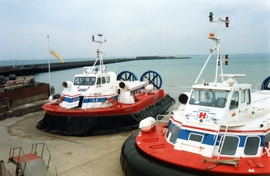 Picture of AP1-88 hovercraft Siverko, built for service in Russia, at Ryde on trials in 1993 & Freedom 90.